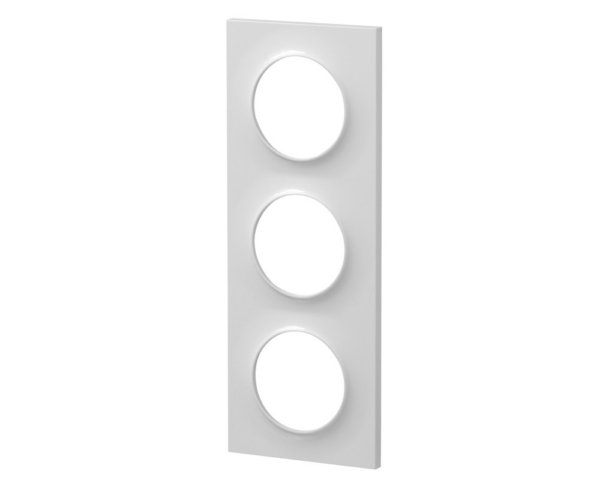 fiable-moderne-économique-esthétique-design-durable-pratique-élégant-simple-innovant-compact-robuste-accessible-polyvalent-intemporel-sécurisé-adaptable-stylé-essentiel-schneider-odace-plaque-de-fintion-3-postes-troues-blanc