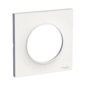 fiable-moderne-économique-esthétique-design-durable-pratique-élégant-simple-innovant-compact-robuste-accessible-polyvalent-intemporel-sécurisé-adaptable-stylé-essentiel-schneider-odace-plaque-de-finition-1-poste-troue-blanc-enjoliveur