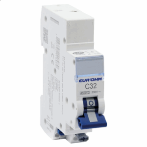 Eur'Ohm-disjoncteur-32A-4.5kA-PH+N-protection-électrique-sécurité-norme-NF-modulaire-installation-domestique-tertiaire