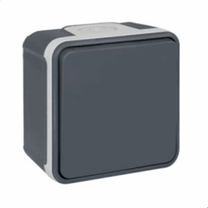 BOUTON POUSSOIR-GRIS-ETANCHE-SAILLIE-EUROHM-COMPLET-OXXO