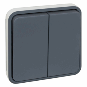 EUR'OHM Oxxo - Double va et vient composable gris ip55 - 60822
