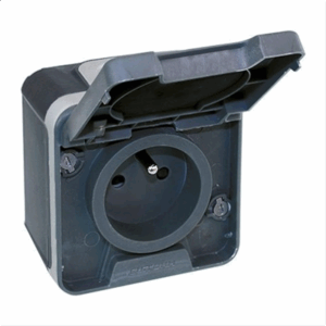 EUR'OHM Oxxo - Prise de courant 2p+t gris saillie ip55 - 60840