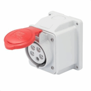 GEWISS-Socle-prise-saillie-3P+N+T-16A-415V-6H-IP44-Connectique-industrielle-Rouge-Installation-électrique-Raccordement-sécurisé-IEC60309-Montage-saillie-Thermoplastique-Fiable-Prise-multipolaire