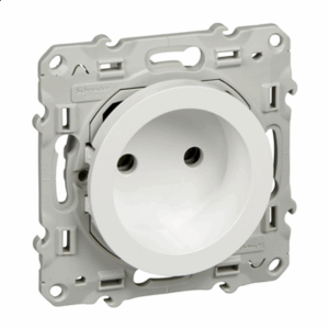 fiable-moderne-économique-esthétique-design-durable-pratique-élégant-simple-innovant-compact-robuste-accessible-polyvalent-intemporel-sécurisé-adaptable-stylé-essentiel-schneider-odace-prise-de-courant-2p-sans-terre-blanc
