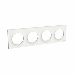 SCHNEIDER Odace - Plaque de finition 4 postes blanc - S520708