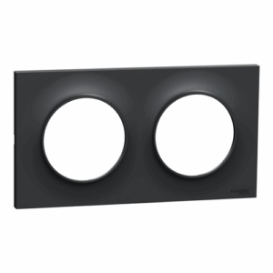fiable-moderne-économique-esthétique-design-durable-pratique-élégant-simple-innovant-compact-robuste-accessible-polyvalent-intemporel-sécurisé-adaptable-stylé-essentiel-schneider-odace-plaque-de-finition-2-postes-noir-anthracite-troues