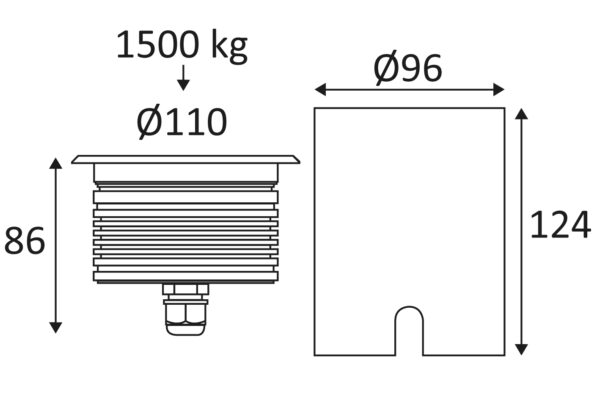 INDIGO - Encatrée de sol APA rd-230 8W 3000K 352LM dim 230V IP67 - OU326WW16 – Image 2