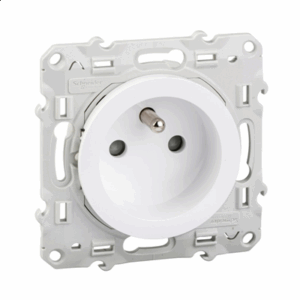 SCHNEIDER Odace - Prise de courant 2p+t connexion auto blanche - S520059