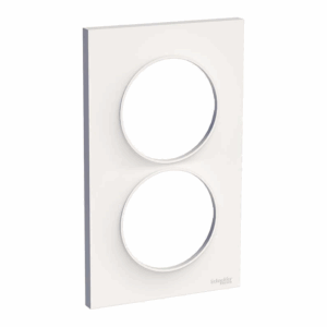 fiable-moderne-économique-esthétique-design-durable-pratique-élégant-simple-innovant-compact-robuste-accessible-polyvalent-intemporel-sécurisé-adaptable-stylé-essentiel-schneider-odace-plaque-de-finition-blanc-rénovation-spécial-2-postes-troues