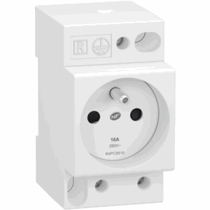 prise-modulaire-Schneider-Resi9-2P+T-16A-230V-rail-DIN-tableau-électrique-sécurisée