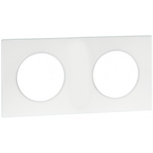 EUR'OHM Square - Plaque de finition 2 postes blanc - 60297