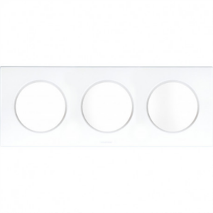 EUR'OHM Square - Plaque de finition 3 postes blanc - 60298