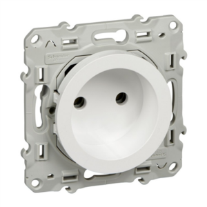 SCHNEIDER Odace - Prise de courant 2p sans terre blanc - S520033