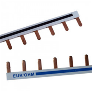 EUR'OHM - Peigne horizontal réversible bleu/noir 13 modules - 19065