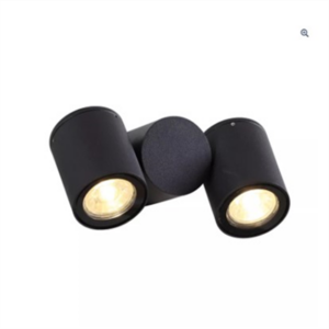 LIGHTED - Applique PERSEO 2xGU10 7W max orientable noir IP54 - 67568