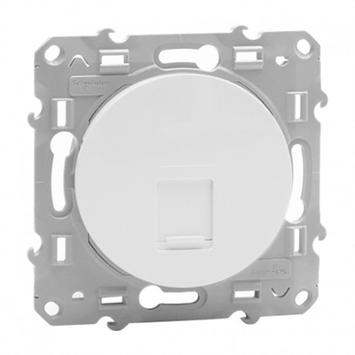SCHNEIDER Odace - Prise RJ45 téléphone + informatique cat6 blanc - S520475