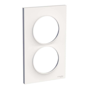 SCHNEIDER Odace - Plaque de finition 2 postes rénovation blanc - S520714