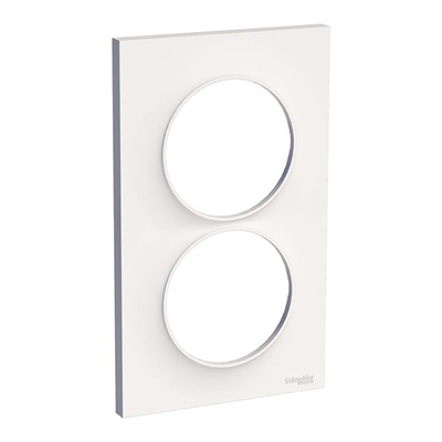 SCHNEIDER Odace - Plaque de finition 2 postes rénovation blanc - S520714