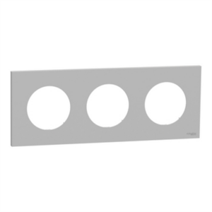 SCHNEIDER ODACE - Plaque de finition 3 postes gris galet