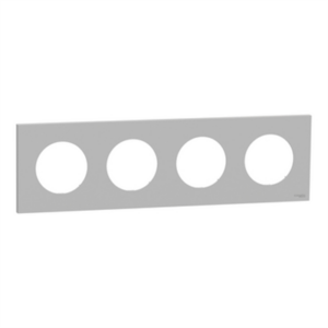 SCHNEIDER ODACE - Plaque de finition 4 postes gris galet