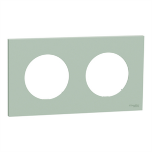 SCHNEIDER ODACE - Plaque de finition 2 postes vert jade