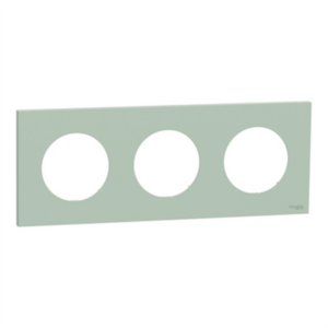 SCHNEIDER ODACE - Plaque de finition 3 postes vert jade