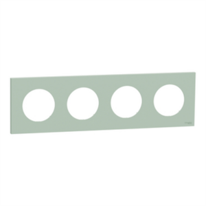 SCHNEIDER ODACE - Plaque de finition 4 postes vert jade