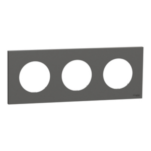 SCHNEIDER ODACE - Plaque de finition 3 postes gris basalte