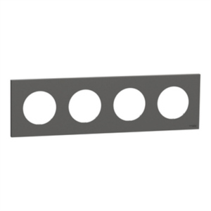 SCHNEIDER ODACE - Plaque de finition 4 postes gris basalte