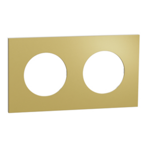 SCHNEIDER ODACE METAL - Plaque de finition 2 postes laiton support blanc