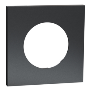 SCHNEIDER ODACE METAL - Plaque de finition 1 poste perle noire support noir