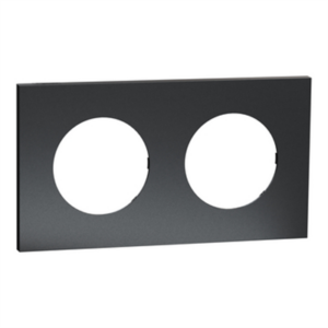 SCHNEIDER ODACE METAL - Plaque de finition 2 postes perle noire support noir