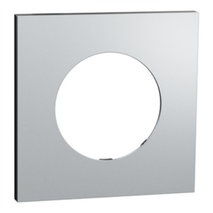 SCHNEIDER ODACE METAL - Plaque de finition 1 poste aluminium support noir