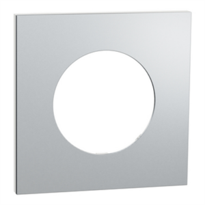 SCHNEIDER ODACE METAL - Plaque de finition 1 poste aluminium support blanc