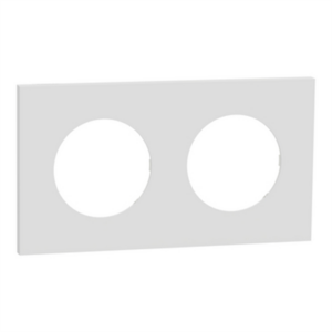 SCHNEIDER ODACE METAL - Plaque de finition 2 postes céramique support blanc