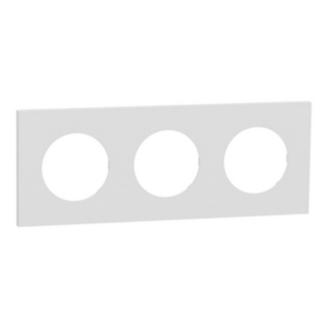 SCHNEIDER ODACE METAL - Plaque de finition 3 postes céramique support blanc