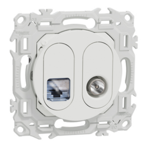 SCHNEIDER ODACE - Prise mixte RJ45 CAT6 + TV - S920141