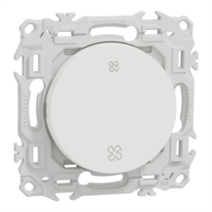 SCHNEIDER ODACE - Interrupteur ou poussoir VMC 2 vitesses blanc craie - S920233
