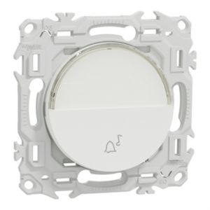 SCHNEIDER ODACE - Bouton poussoir porte étiquette blanc craie - S920246