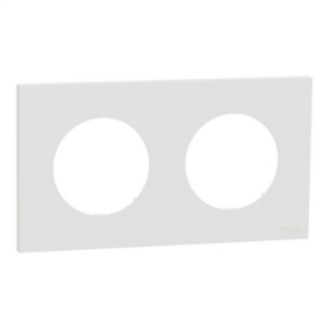 SCHNEIDER ODACE - Plaque de finition 2 postes blanc craie - S920704
