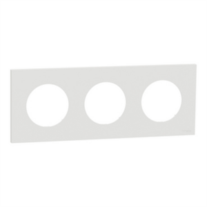 SCHNEIDER ODACE - Plaque de finition 3 postes blanc craie - S920706