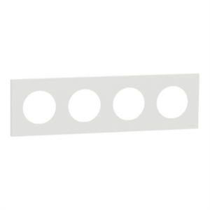 SCHNEIDER ODACE - Plaque de finition 4 postes blanc craie - S920708