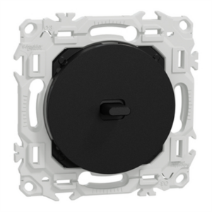 SCHNEIDER ODACE - Va et vient ou poussoir à levier noir onyx - S940203