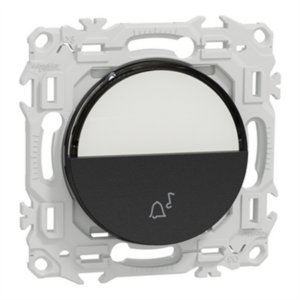 SCHNEIDER ODACE - Poussoir porte étiquette noir onyx - S940246
