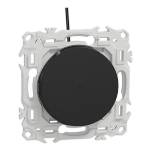 SCHNEIDER ODACE - Va et vient ou poussoir à voyant noir onyx - S940263
