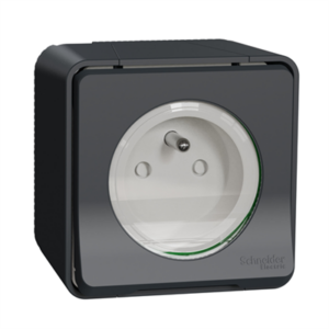 SCHNEIDER MUREVA STYL - Prise de courant 2p+t gris saillie ip55 - MUR35031
