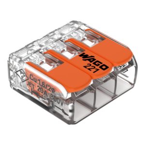 WAGO - Mini bornes de connexion avec leviers 3 trous 0.5 à 4MM x50 - 221-413