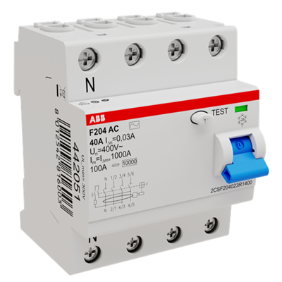 ABB F204 - INTERRUPTEUR DIFFERENTIEL 4X40 TYPE A 30MA - 442151