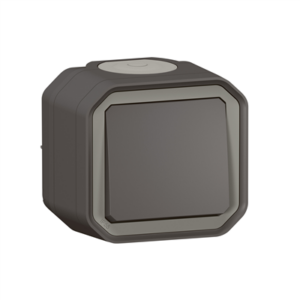 LEGRAND PLEXO - Va-et-vient ou interrupteur Anthracite saillie complet - 069761L