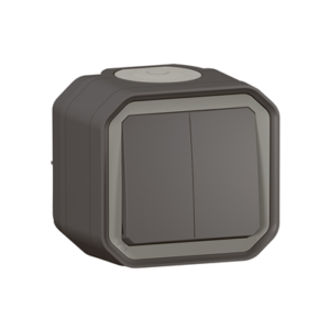 LEGRAND PLEXO - Commande double Anthracite 3 fonctions saillie - 069775L